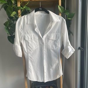 James Perse white side panel button down shirt, S/1